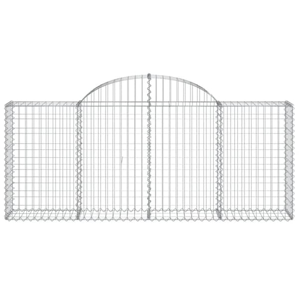 vidaXL Gabioner bågformade 10 st 200x30x80/100 cm galvaniserat järn