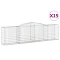Miniatyrbilde 2 av 6: vidaXL Gabionkurver buede 15 stk 400x50x100/120 cm galvanisert jern