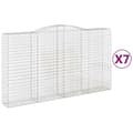 Miniatyrbilde 2 av 6: vidaXL Gabionkurver buede 7 stk 400x50x220/240 cm galvanisert jern