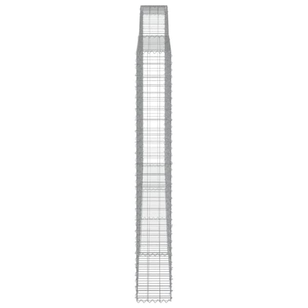 vidaXL buede gabionkurve 4 stk. 400x30x220/240 cm galvaniseret jern