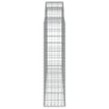 Miniatyrbillede 5 af 6: vidaXL buede gabionkurve 9 stk. 200x30x120/140 cm galvaniseret jern
