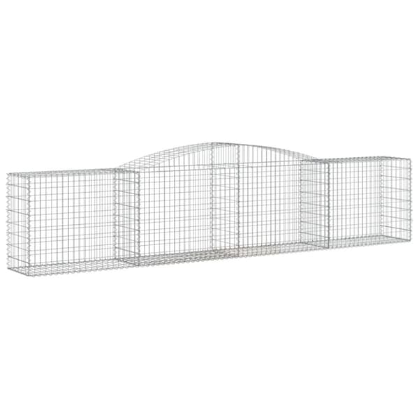 vidaXL Gabionkurver buede 9 stk 400x50x80/100 cm galvanisert jern