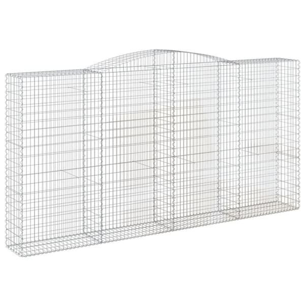 vidaXL buede gabionkurve 5 stk. 400x50x200/220 cm galvaniseret jern