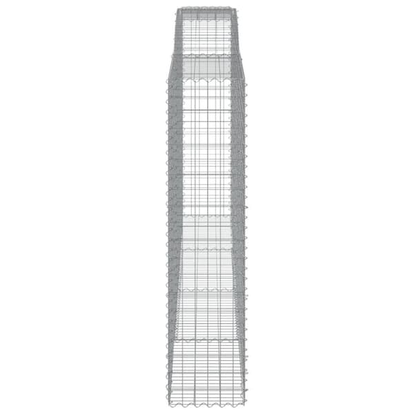 vidaXL buede gabionkurve 5 stk. 400x50x200/220 cm galvaniseret jern