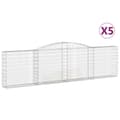 Miniatyrbillede 2 af 6: vidaXL buede gabionkurve 5 stk. 400x30x100/120 cm galvaniseret jern