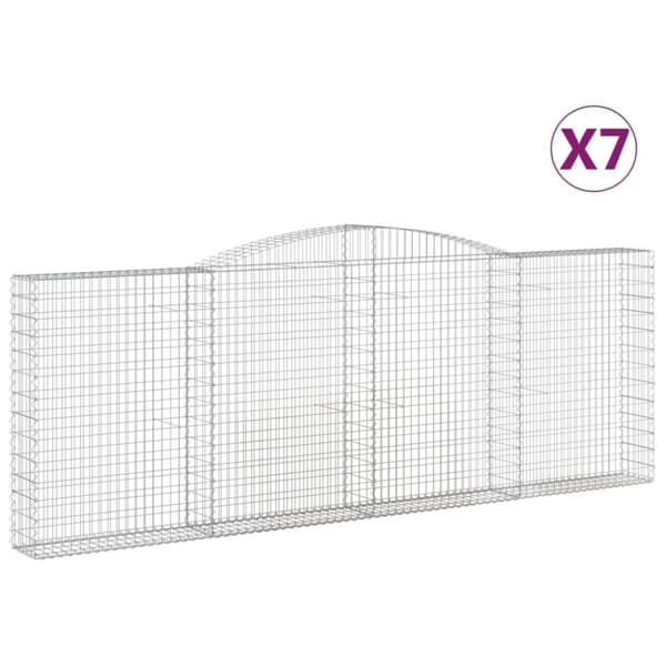 vidaXL Kaarevat kivikorit 7 kpl 400x30x140/160 cm galvanoitu rauta