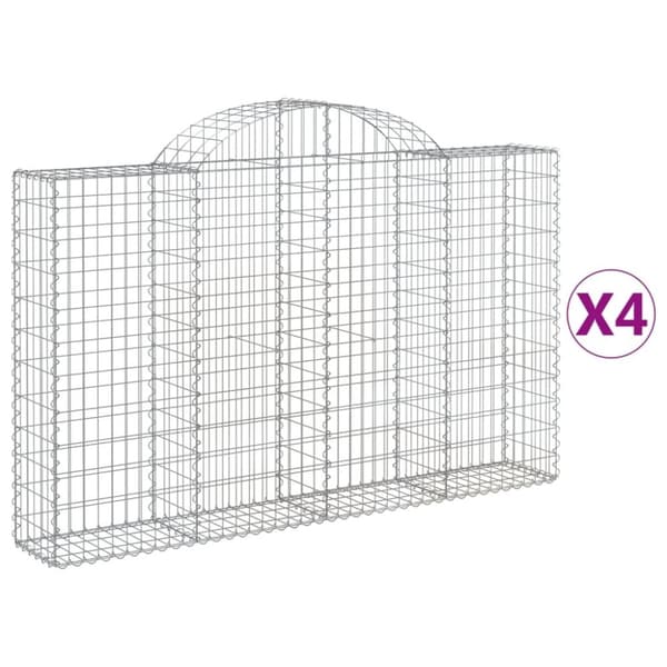 vidaXL Kaarevat kivikorit 4 kpl 200x30x120/140 cm galvanoitu rauta