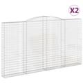 Miniatyrbilde 2 av 6: vidaXL Gabionkurver buede 2 stk 400x30x220/240 cm galvanisert jern