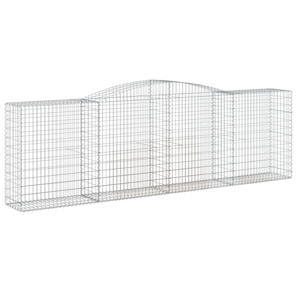 vidaXL buede gabionkurve 15 stk. 400x50x120/140 cm galvaniseret jern