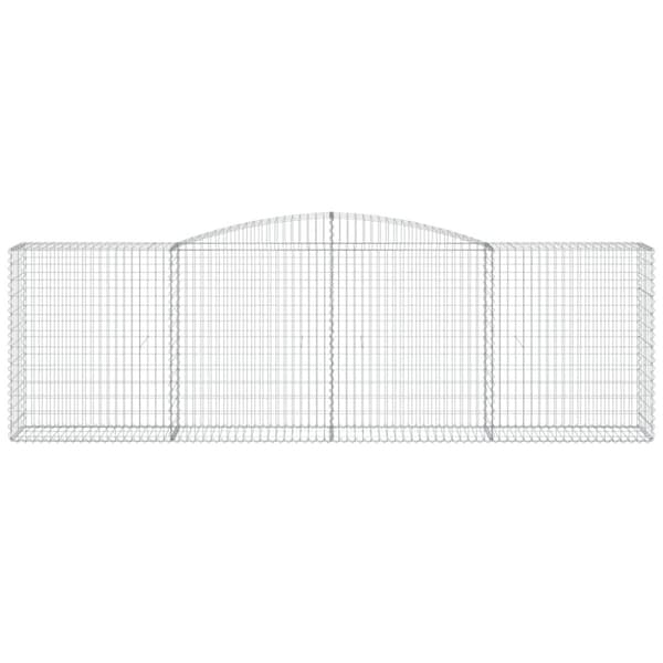 vidaXL buede gabionkurve 15 stk. 400x50x120/140 cm galvaniseret jern