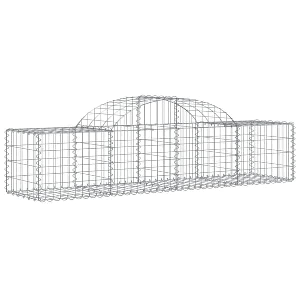 vidaXL buede gabionkurve 8 stk. 200x50x40/60 cm galvaniseret jern