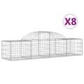 Miniatyrbillede 2 af 6: vidaXL buede gabionkurve 8 stk. 200x50x40/60 cm galvaniseret jern