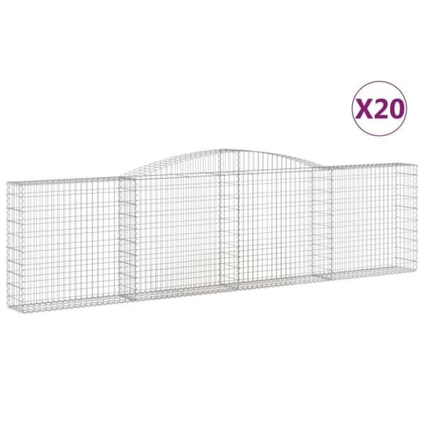 vidaXL Kaarevat kivikorit 20 kpl 400x30x100/120 cm galvanoitu rauta
