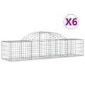 Miniatyrbillede 2 af 6: vidaXL buede gabionkurve 6 stk. 200x50x40/60 cm galvaniseret jern