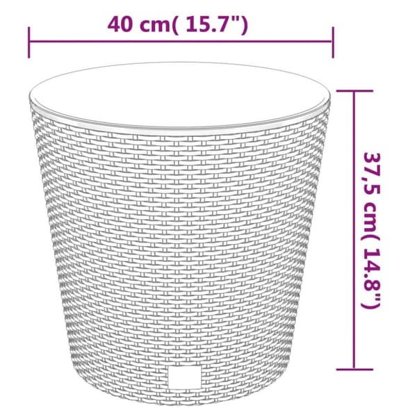 vidaXL Plantekasse med avtakbar potte antrasitt 35 / 37,5 L PP rotting