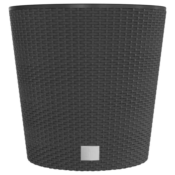 vidaXL plantekrukke 35/37,5 l udtagelig indsats PP rattanlook antracit