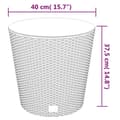 Miniatyrbillede 7 af 7: vidaXL plantekrukke 35/37,5 l udtagelig indsats PP rattanlook antracit