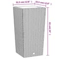 Miniatyrbillede 7 af 7: vidaXL plantekrukke 21/49 l udtagelig indsats PP rattanlook brun