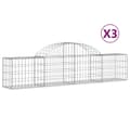 Miniatyrbillede 2 af 6: vidaXL buede gabionkurve 3 stk. 200x30x40/60 cm galvaniseret jern