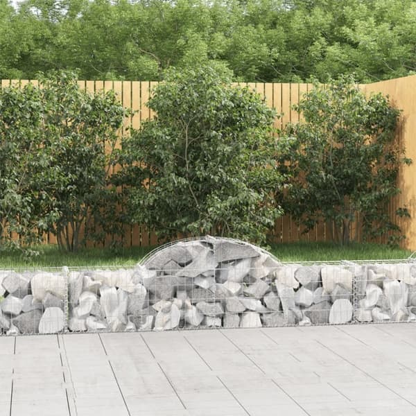 vidaXL buede gabionkurve 10 stk. 200x30x40/60 cm galvaniseret jern