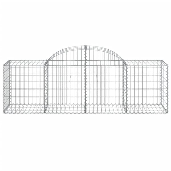 vidaXL buede gabionkurve 40 stk. 200x50x60/80 cm galvaniseret jern