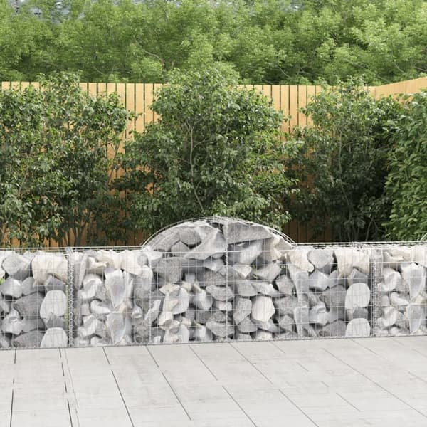 vidaXL buede gabionkurve 40 stk. 200x50x60/80 cm galvaniseret jern