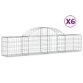 Miniatyrbillede 2 af 6: vidaXL buede gabionkurve 6 stk. 200x30x40/60 cm galvaniseret jern
