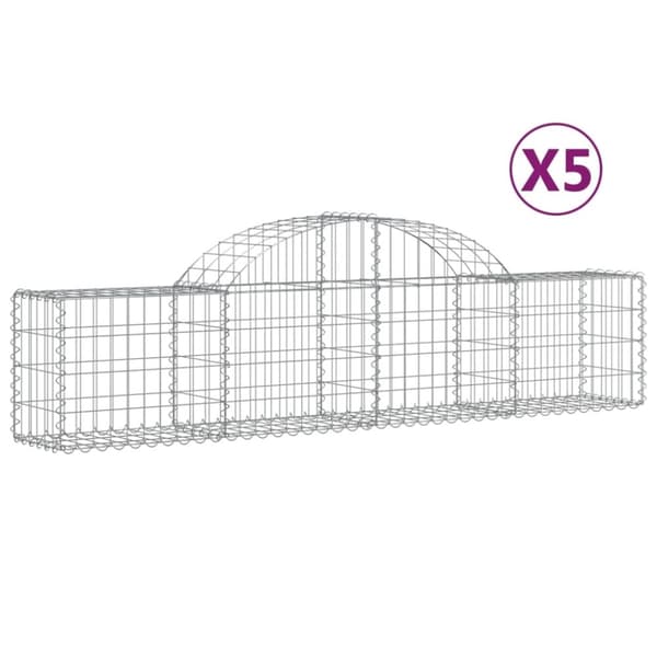 vidaXL Kaarevat kivikorit 5 kpl 200x30x40/60 cm galvanoitu rauta