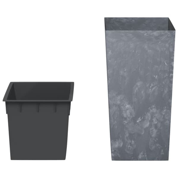 vidaXL Plantekasse med avtakbar potte grå 21 / 49 L PP-betong