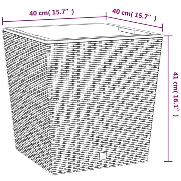 vidaXL plantekrukke 37/64 l udtagelig indsats PP rattanlook antracit
