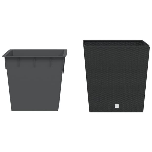 vidaXL plantekrukke 37/64 l udtagelig indsats PP rattanlook antracit