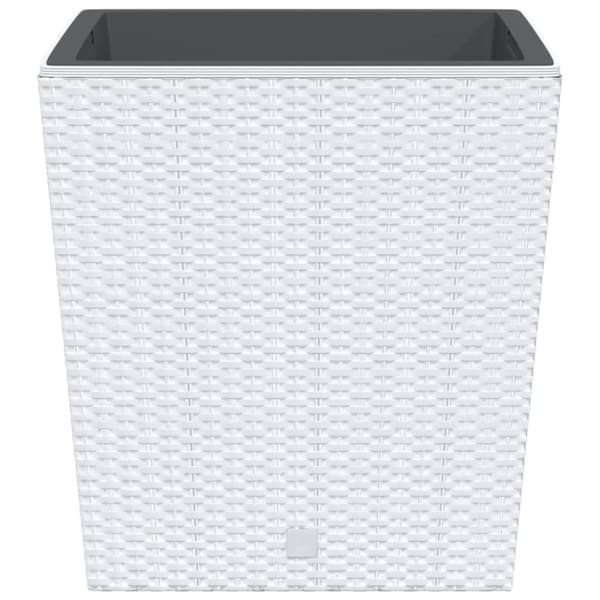 vidaXL plantekrukke 37/64 l udtagelig indsats PP rattanlook hvid