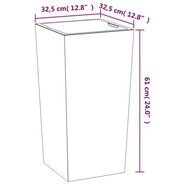 vidaXL Plantekasse med avtakbar potte antrasitt 21 / 49 L PP-betong