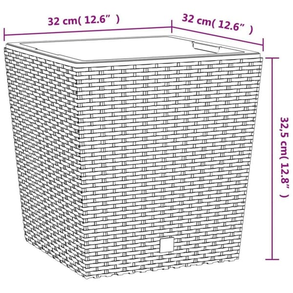 vidaXL Blomkruka med avtagbar insida vit 21/32 L PP-rotting