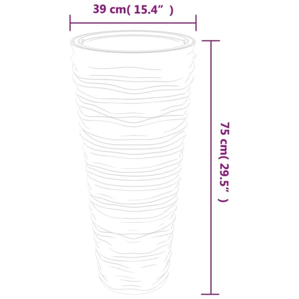 vidaXL Plantekasse med avtakbar potte antrasitt 18 / 45 L PP rillet