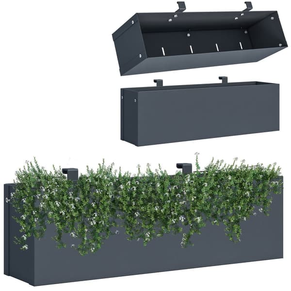 Hængende plantekasse - klik ombygning - 50x12x15cm - antracit