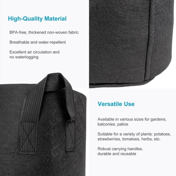 Växtpåse Planteringspåse i non-woven i olika storlekar Planteringskärl i non-woven med bärhandtag