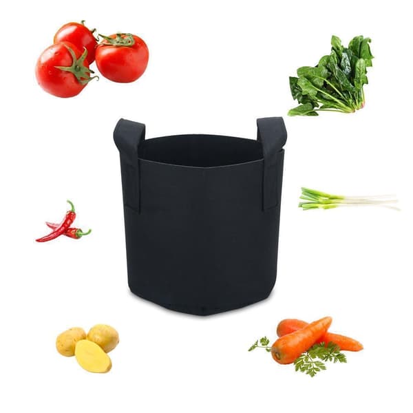 Plantepose i non-woven i forskjellige størrelser Plantebeholder i non-woven med bærehåndtak