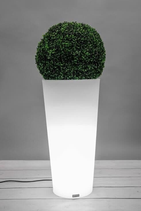 Urtepotte - LED tændt - 85x40x40 cm - hvid