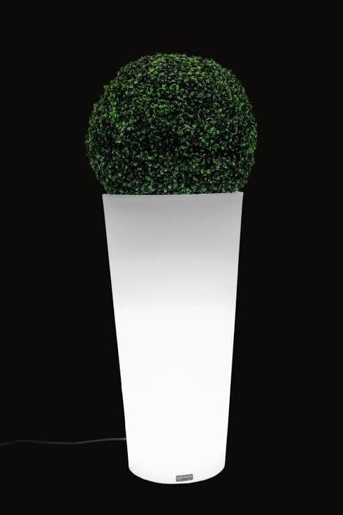 Urtepotte - LED tændt - 85x40x40 cm - hvid