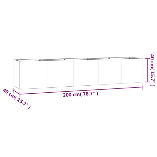 vidaXL højbed 200x40x40 cm cortenstål