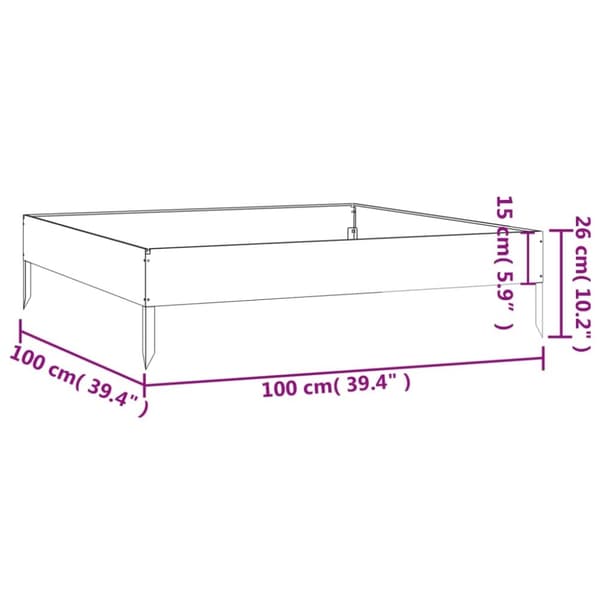 vidaXL højbed 100x100x26 cm cortenstål