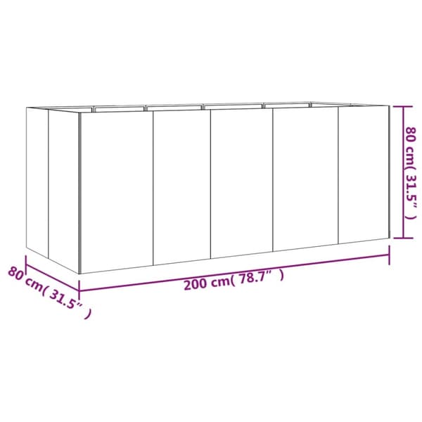 vidaXL Høybed 200x80x80 cm cortenstål