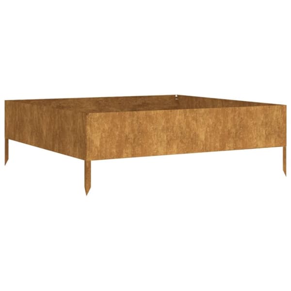 vidaXL Korotettu kukkalaatikko 100x100x33,5 cm Corten teräs