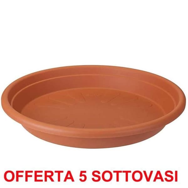 ELHO OFFERTA 5 SOTTOVASO UNIVERSAL FAT RUND 13CM TERRA