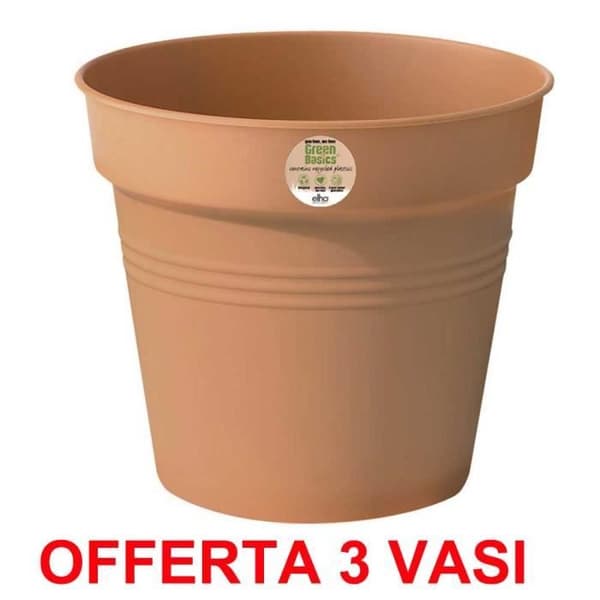 Vaso - Elho - Green Basics Growpot 21cm - Mild Terra - Motståndskraftig polymerplast - Kapacitet 4 liter