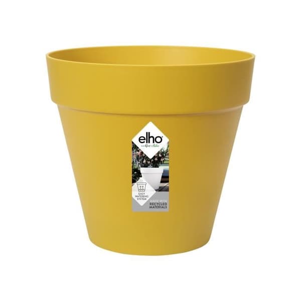 ELHO Rund blomkruka Loft Urban 20 - Utomhus - Ø 19,6 x H 17,7 cm - Okergul