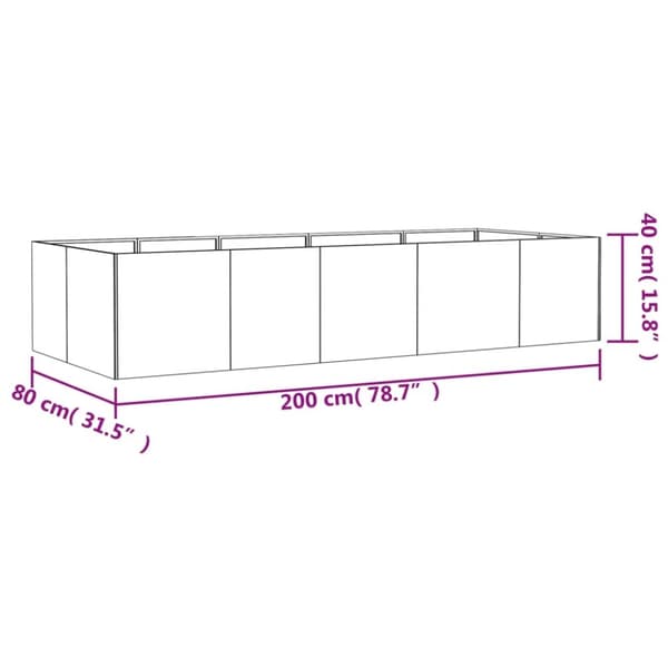 vidaXL højbed 200x80x40 cm cortenstål