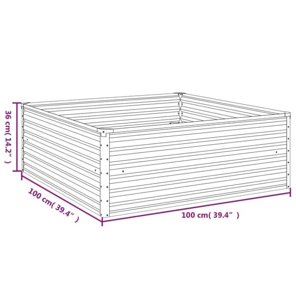 vidaXL højbed 100x100x36 cm cortenstål
