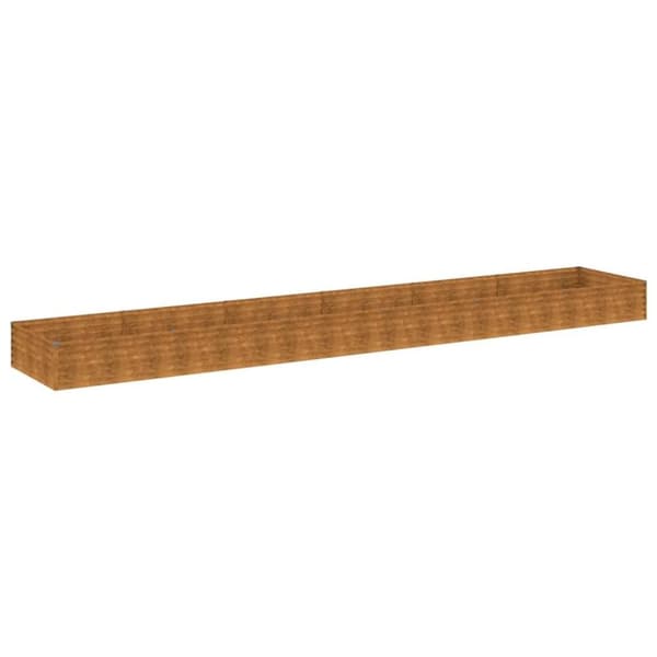 vidaXL Korotettu kukkalaatikko 579x100x36 cm Corten teräs